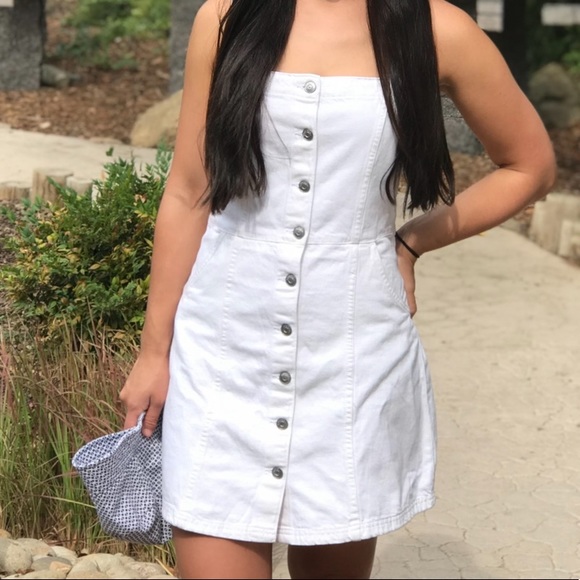 H&M White Denim Button Dress with Pockets!! - Picture 2 of 4